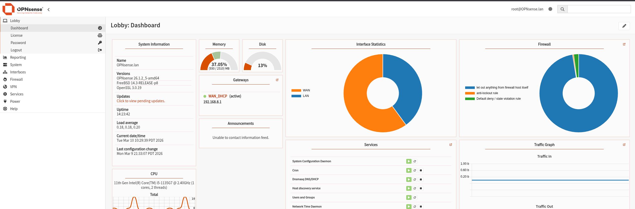 OPNsense firewall integrated with Wazuh SIEM